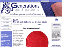 Tablet Screenshot of generations-quilt-patterns.com